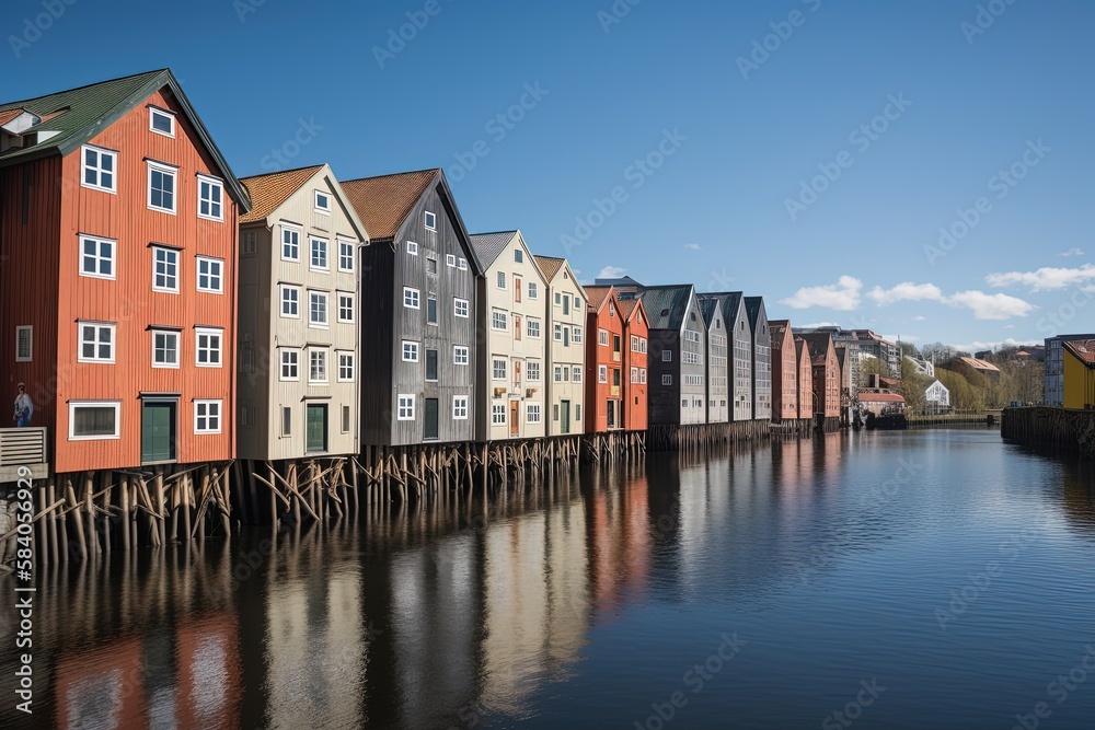 Trondheim historic city in central Norway, generative artificial intelligence