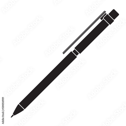 Isolated silhouette of a pen Office supply icon Vector