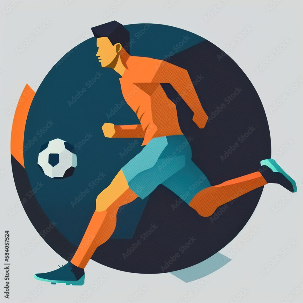 Fotografie Soccer game icon, illustration generative AI