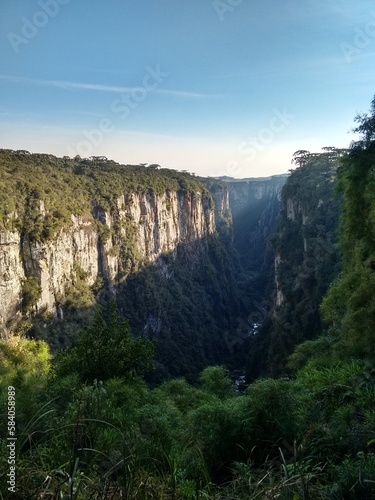 waterfall in the mountains itaimbezinho canyon in rio grande do sul brazil