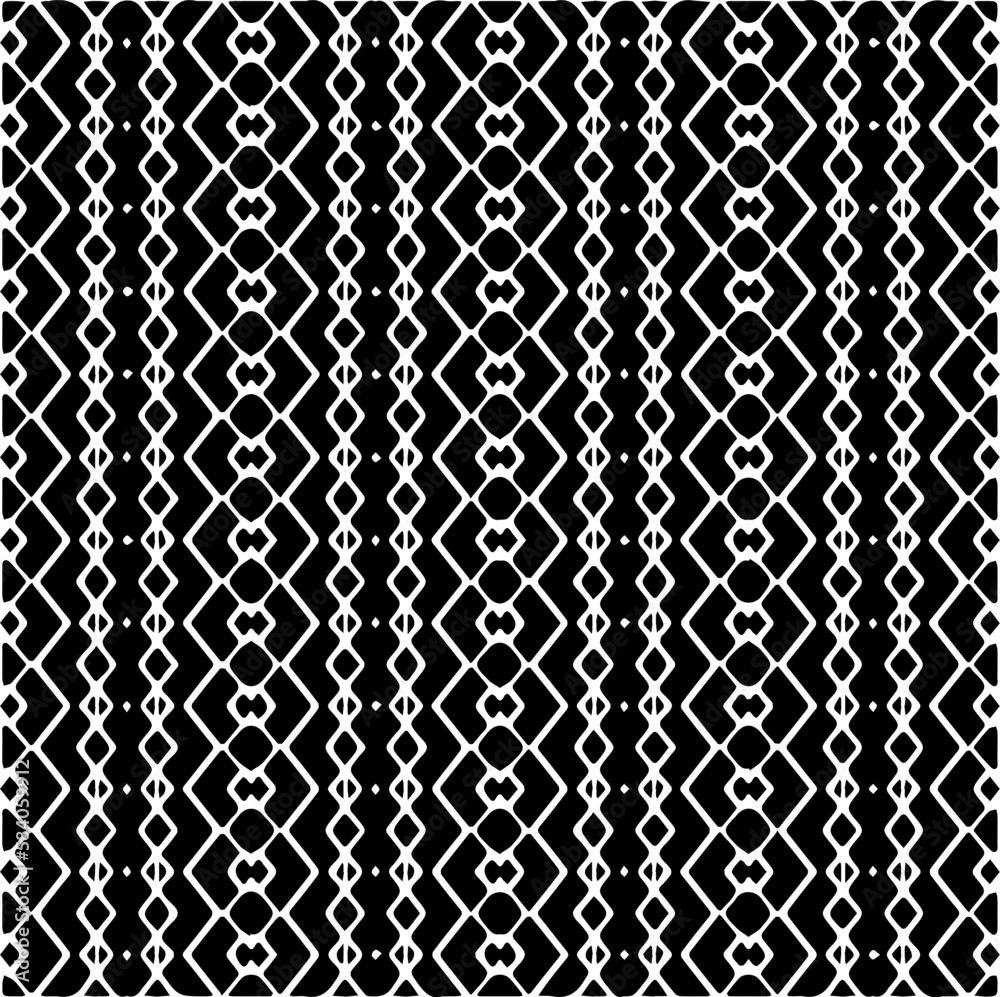 Vector geometric seamless pattern. Minimal ornamental background with abstract shapes. Black and white texture. Simple abstract ornament background. Dark repeat design for decor, fabric, cloth. Vector geometric seamless pattern. Minimal ornamental background with abstract shapes. Black and white texture. Simple abstract ornament background. Dark repeat design for decor, fabric, cloth.