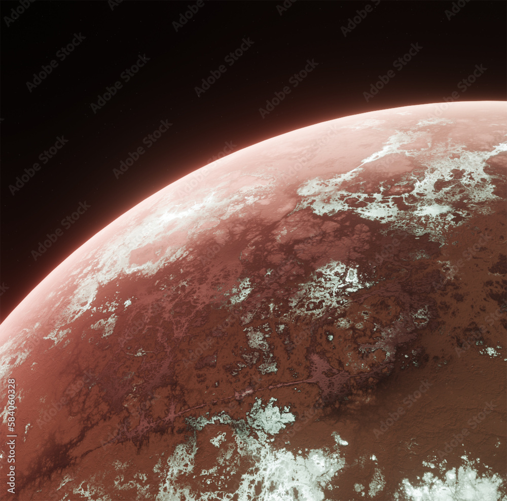 Naklejka premium Planet, space, 3d illustration, 3d rendering