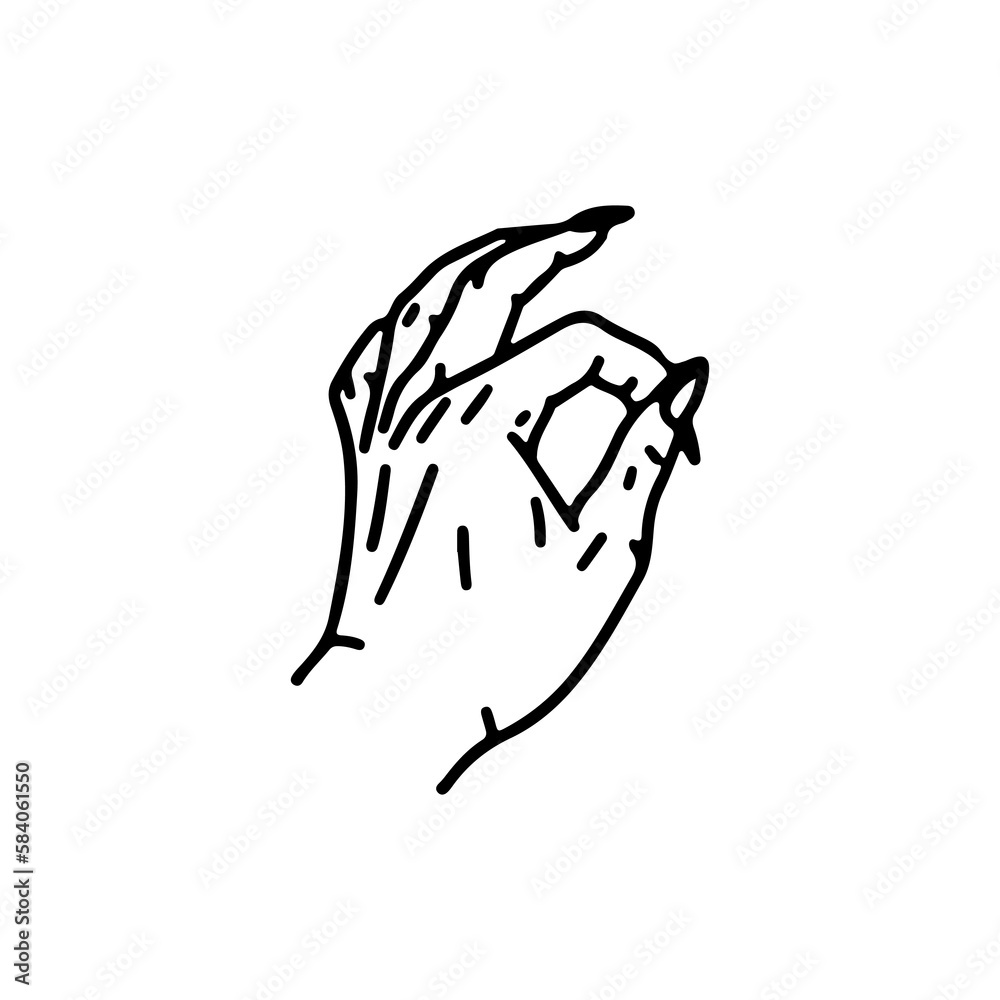 vector illustration of hand pose ok vector illustration of hand pose ok