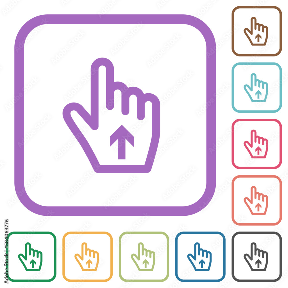Hand cursor up outline simple icons Hand cursor up outline simple icons