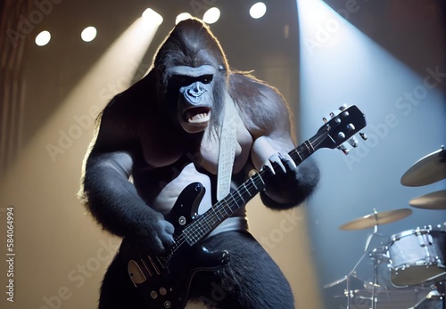 Gorilla Rock Star Musician Generative AI