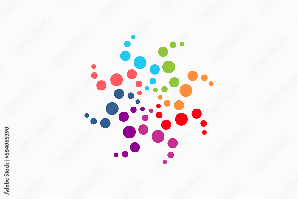 rotation circle colorfull logo vector sign