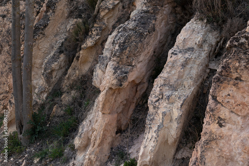 textures in mountain stones created by water