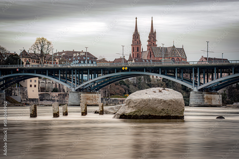 Fototapeta premium bridge over the river rhine in Switzerland