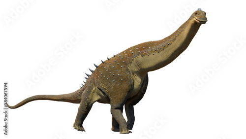 Alamosaurus  a long-necked dinosaur from the Late Cretaceous period  isolated on transparent background