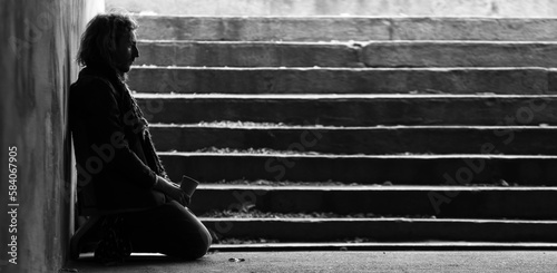 Black and white portrait of...