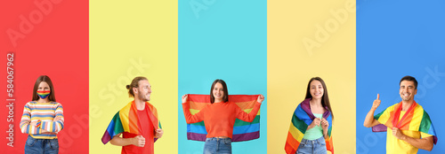 Set of people with LGBT fla...