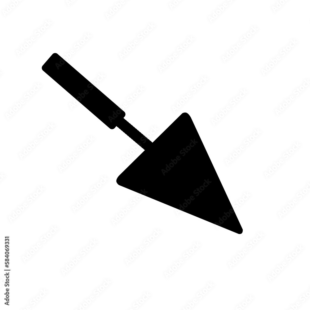 Scraper Icon isolated on white background. Spatula illustration. Black pictogram