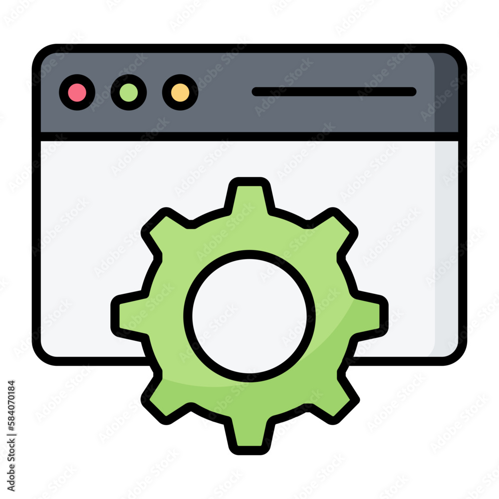 Website Setting Line Color Icon Website Setting Line Color Icon