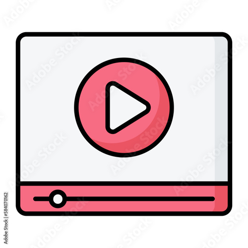 Free Download Video Player Line Color Icon - GFXLoad