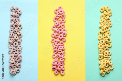 Many different cereal rings...