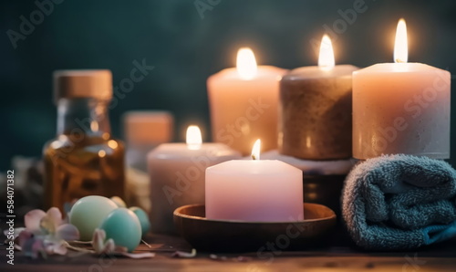 dark atmosphere spa treatment with candles