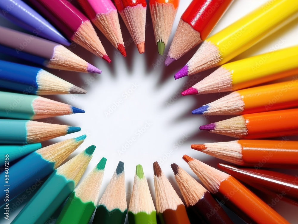 Macro Mastery with Pencils on a White Background Macro Mastery with Pencils on a White Background