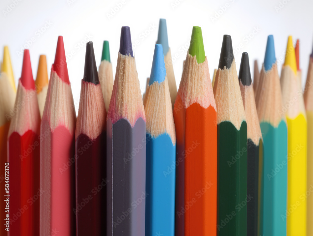 Macro Mastery with Pencils on a White Background Macro Mastery with Pencils on a White Background