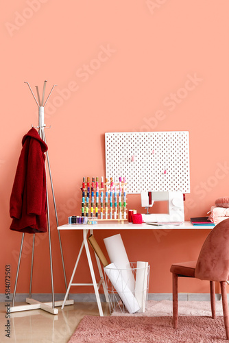 Interior of atelier with ta...