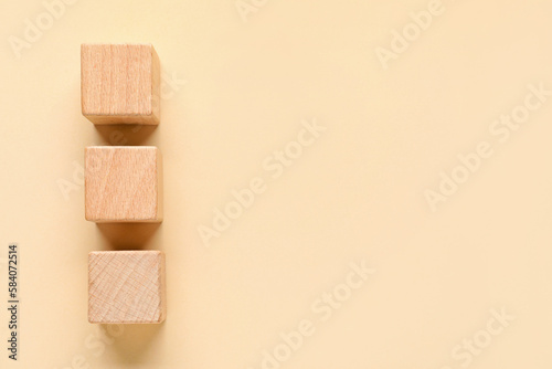 Wooden cubes with check mar...