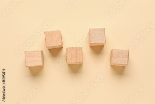 Wooden cubes with check mar...