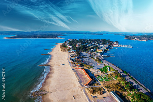 Aerial View of Sandbanks - Poole, Dorset, England photo