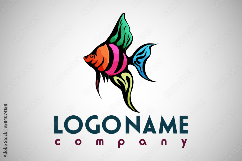 Obraz premium fish logo vector