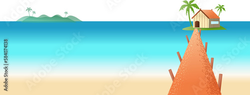Fototapeta Naklejka Na Ścianę i Meble -   Beautiful seascape texture style concept illustration.
