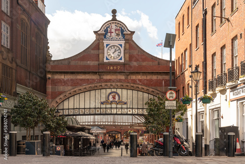 Windsor, Berkshire, England, UK. Entrance to the old railway station which is still in use with added shops and restaurants.