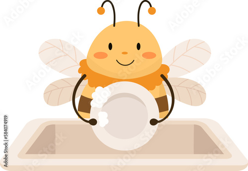 Bee Washing Dishes