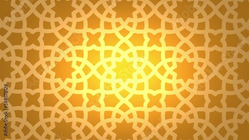 arabic islamic mashrabiya pattern Golden Color 4k photo