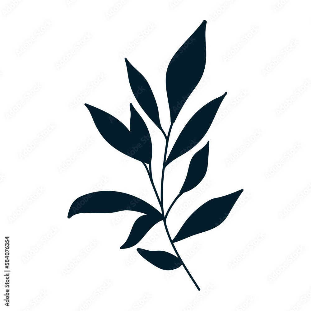 Isolated silhouette of a leaf icon Vector