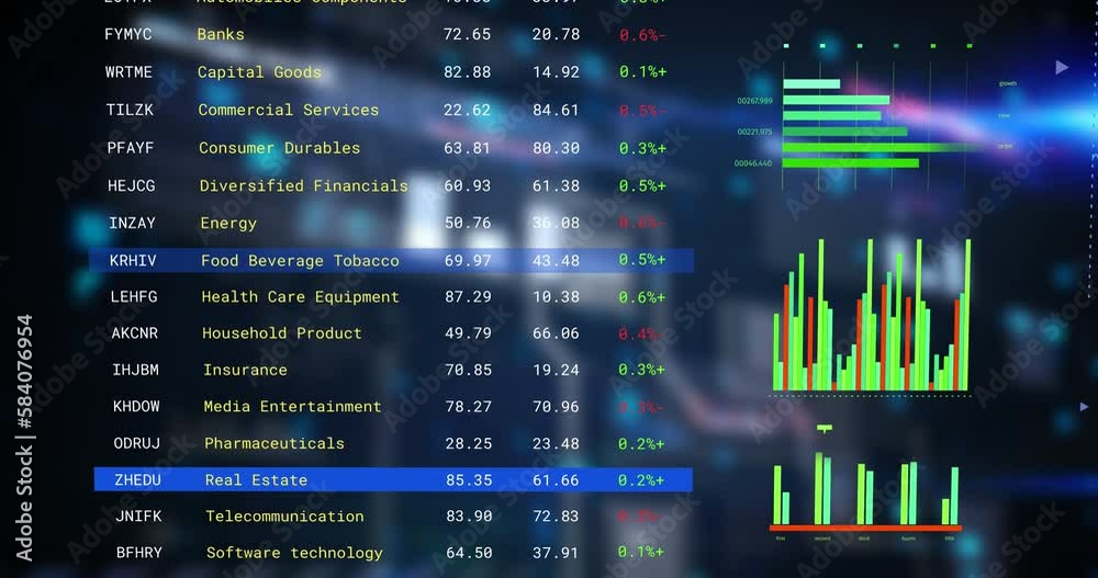Animation of financial data processing over warehouse Animation of financial data processing over warehouse