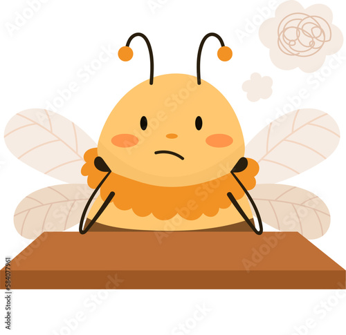 Bee Sitting And Thinking