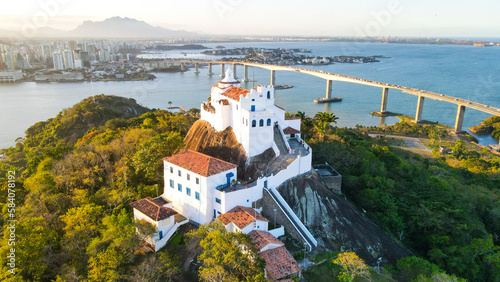 Convento da Penha, Vila Velha, ES: santuário católico localizado no alto do morro, com vista panorâmica e peregrinação religiosa desde 1558. photo