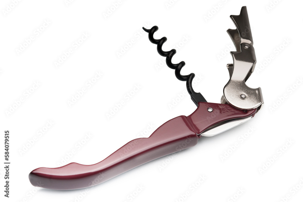 Corkscrew (sommelier knife) isolated on white background