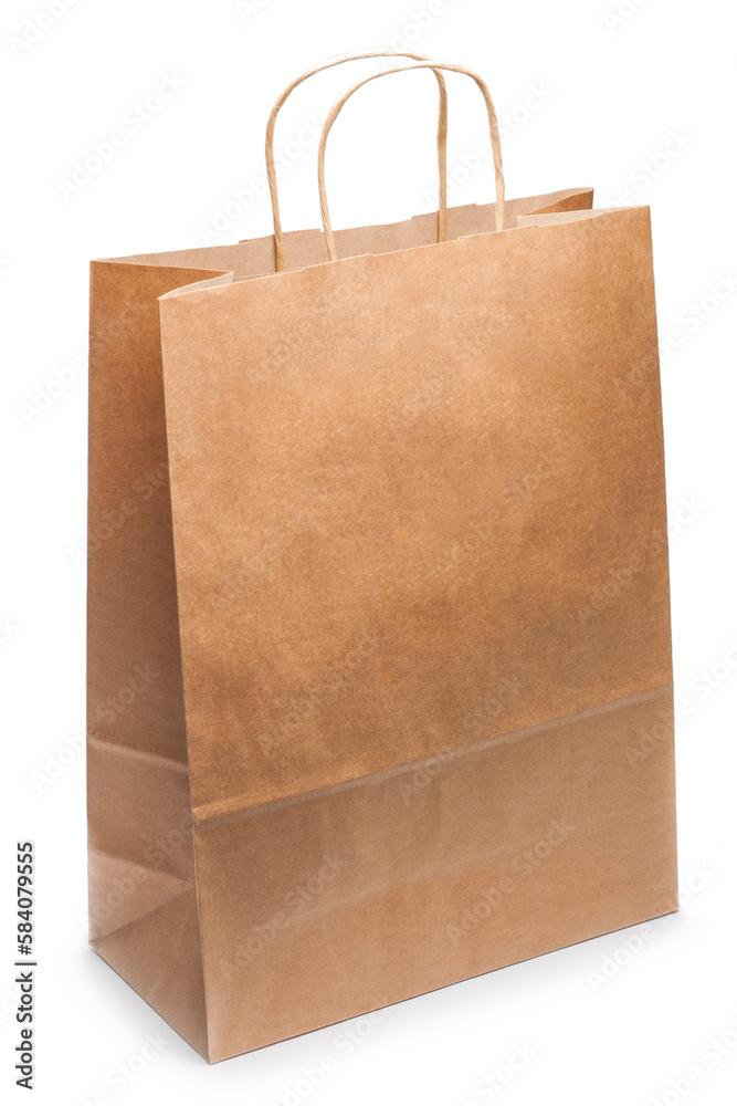 Paper bag mock up isolated on white Paper bag mock up isolated on white