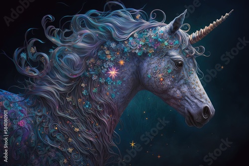Sparkling Wonders and Starlight Dreams - The Magical World of the Fanciful Unicorn Generative AI