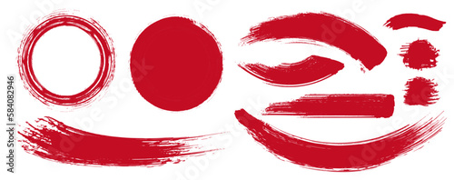 アナログタッチ素材：筆の質感　墨　インク　筆模様　波模様	
