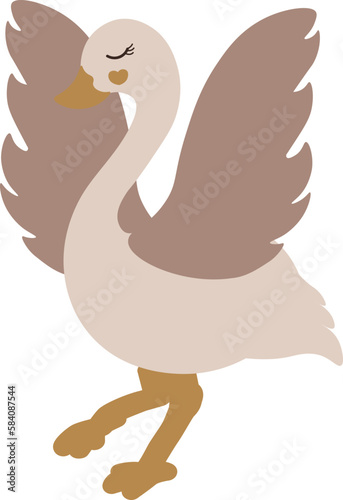 Swan cartoon in transparent background