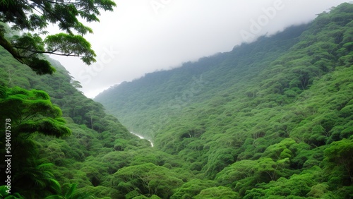 A tropical forest after the rain.