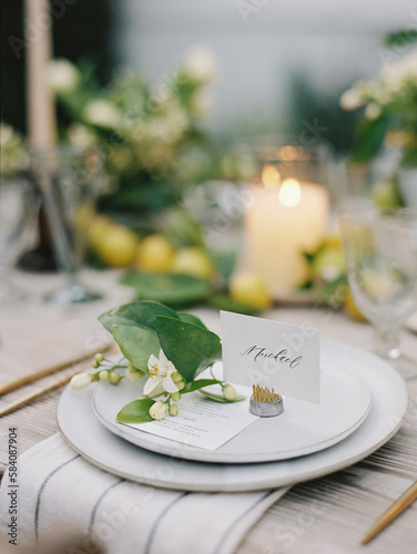Outdoor Spring Dinner Party Table