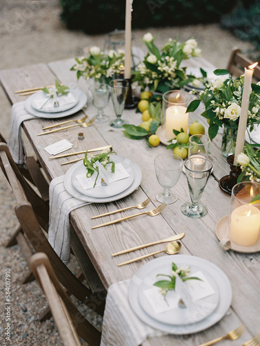 Outdoor Spring Dinner Party Table