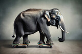 elephant on rollerskates, you can motivation concept, generative AI