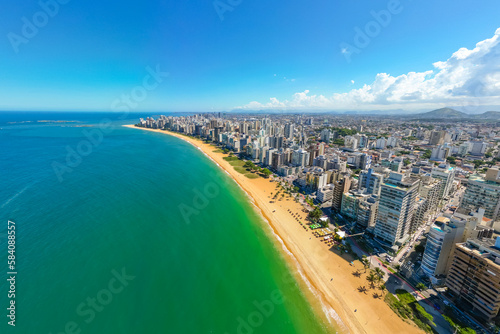 Imagem aérea de Vila Velha, mostrando a Praia da Costa, 3ª Ponte e o Convento da Penha. photo