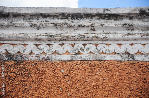 Details of the friezes on the facades of houses in Valladolid, Yucatan