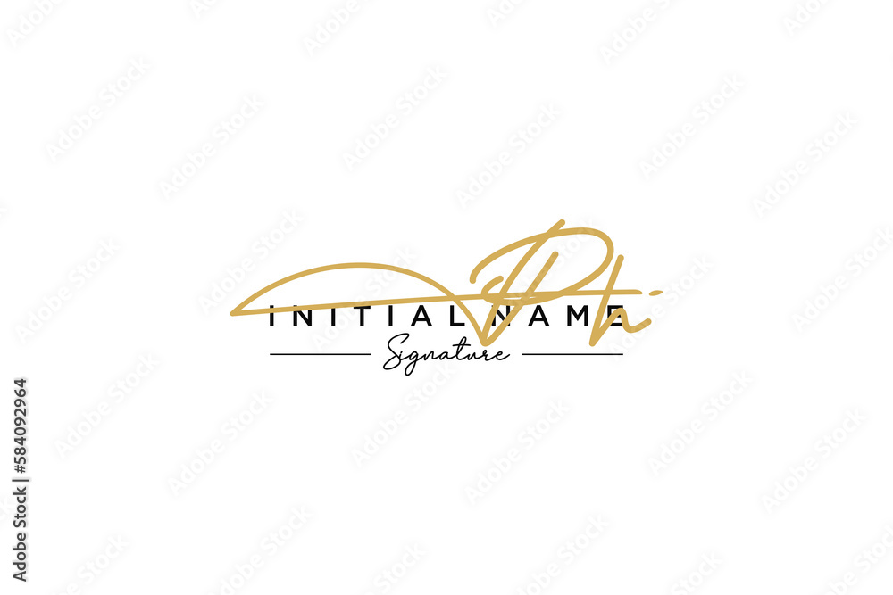Initial PH signature logo template vector. Hand drawn Calligraphy lettering Vector illustration.