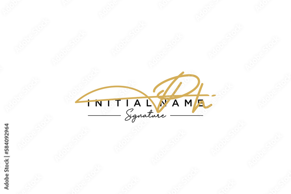 Initial PH signature logo template vector. Hand drawn Calligraphy lettering Vector illustration. Initial PH signature logo template vector. Hand drawn Calligraphy lettering Vector illustration.