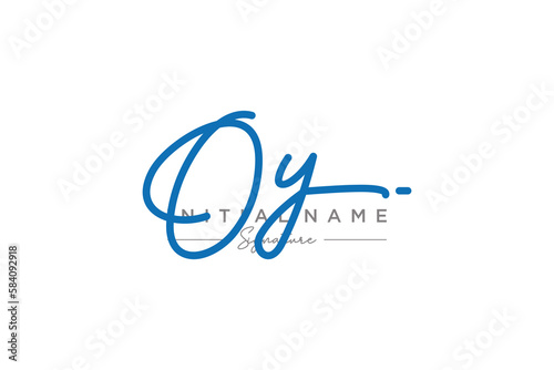 Initial OY signature logo template vector. Hand drawn Calligraphy lettering Vector illustration.