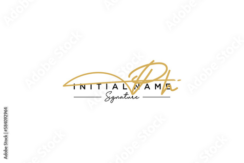 Initial PH signature logo template vector. Hand drawn Calligraphy lettering Vector illustration.